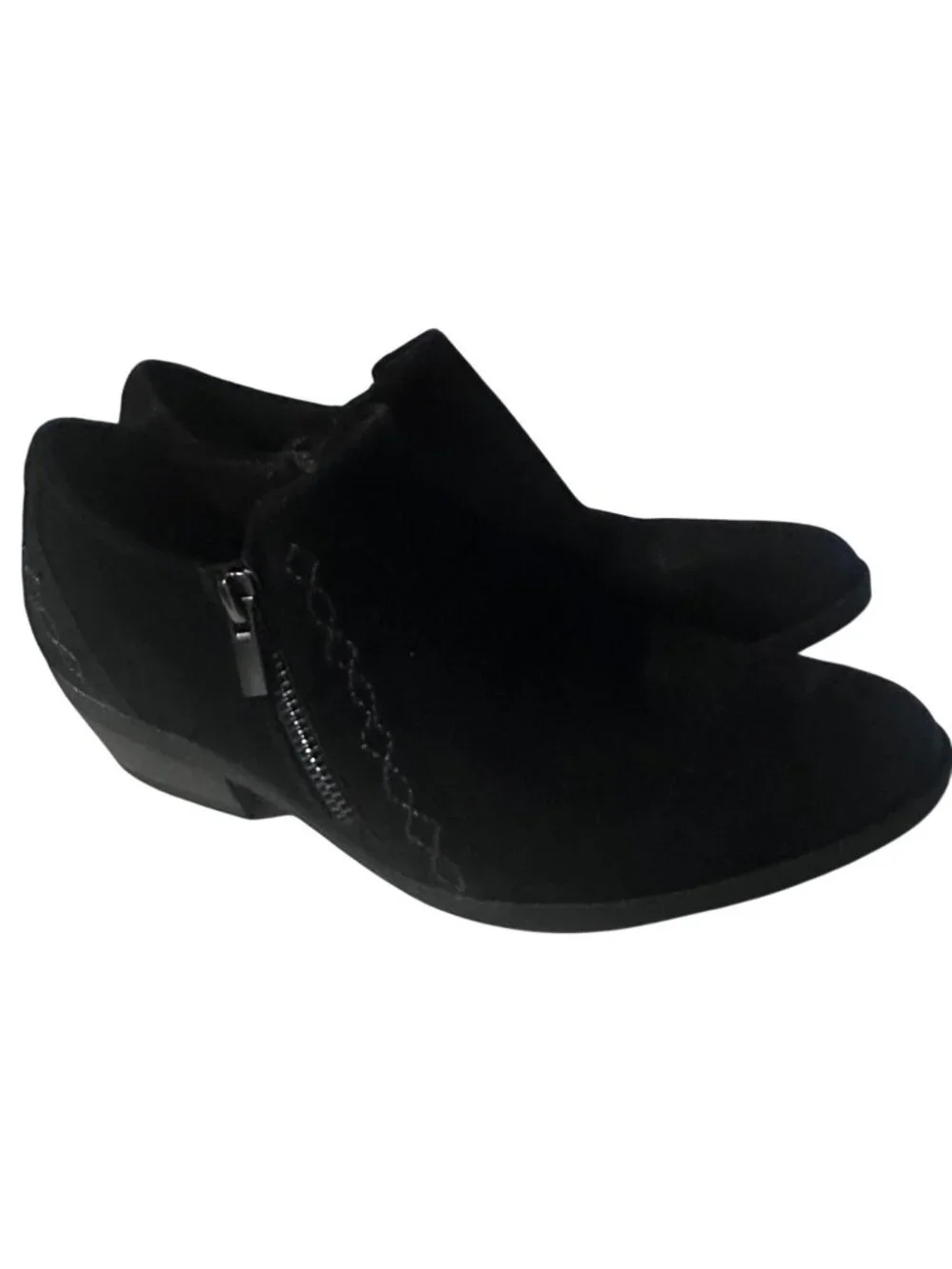 Earth Origins black suede zip boot bootie size 7.5M